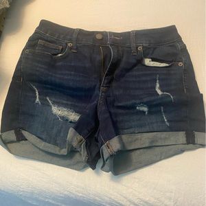 Universal thread dark washed n ripped shorts size 28